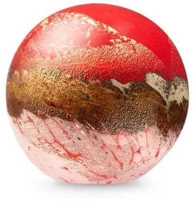 Urn-Glas-Eturnal Elegance-line Red Sunset Glasobject-deelbewaring-Bol–Glazen-Mini-urn-voor as-Kunst-Gedenkstuk door u zelf te vullen urn voor crematie-as - bolurn deelbestemming as in glas 14 CM hoog inhoud 0,5L