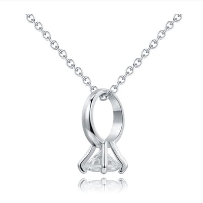 Zilverkleurige Dames Ketting Ring met Zirkonia Edelstaal