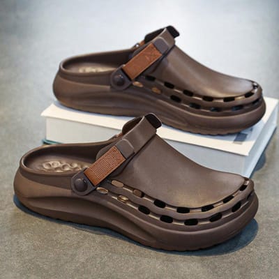 Nieuwe Zomer Dikke Zool Heren Slippers Zacht Lichtgewicht Buiten Strand Schoenen Mode Trendy Casual EVA Basics Sandalen voor Man 40 black