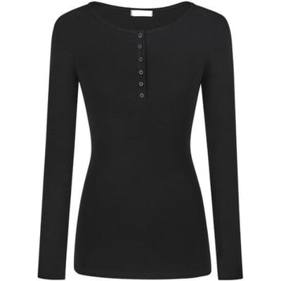 Gebogen Pure Nieuwe Stijl Halfopen Kraag Knoop Lange Mouw T-shirt voor Dames Slim Basis Shirt Schouder Top XL gray