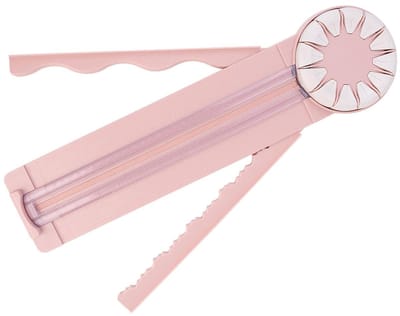 Kantensnijder Papier - Creatieve Snijder - Scrapbooking Maken - 12 Verwisselbare Messen - 468 cm Lengte - Roze