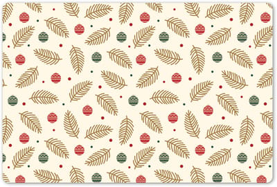 Placemats 45x30 cm - Placemat kunststof - 1 stuk - Patroon - Kerst - Symbolen - Beige - Borden onderleggers - Decoratie voor op tafel - Keuken tafeldecoratie accessoires - Vinyl onderlegger - Tafelversiering