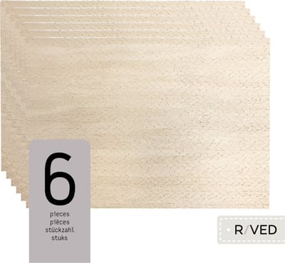 Raved Placemats - Set van 6 Stuks - Elsa Dove - Leatherlook - Kunststof - Eettafel - Onderlegger - Waterafstotend