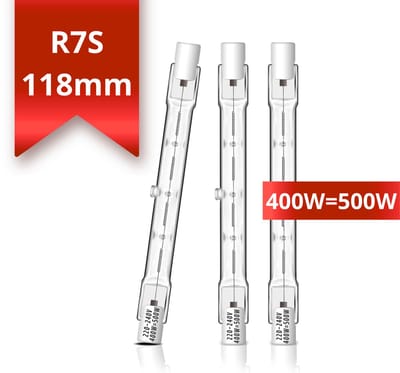 3x R7S Halogeen Staaflamp 118mm – 400W = 500W – Dimbaar – 3 R7S Halogeenlampen
