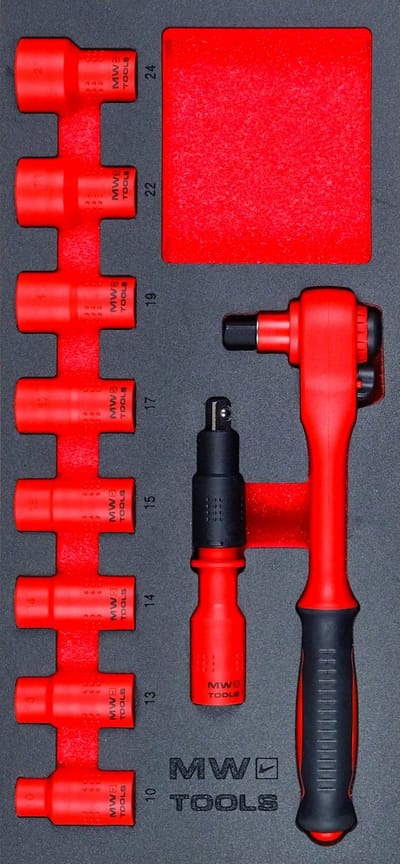 Doppenset EV foam tray 1/2 10- 24mm 10 delig MW Tools MWED1210