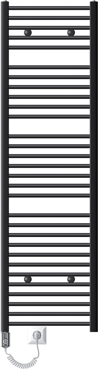Elektrische badkamerradiator met verwarmingselement 900W 500x1800 mm antraciet recht met zijaansluiting LuxeBath