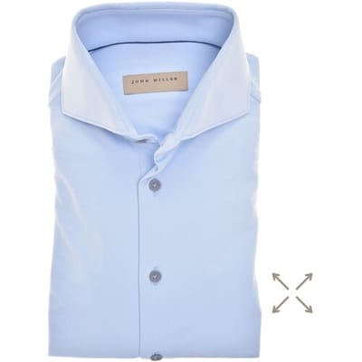 John Miller Overhemd Solid Color Hyperstretch Licht Blauw / male