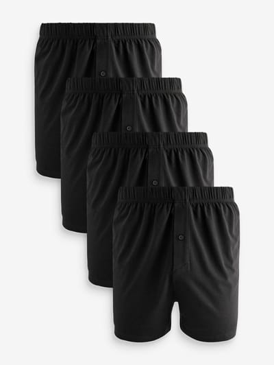 Next - Heren - Essential Loose Boxers 4 Pack - Zwart