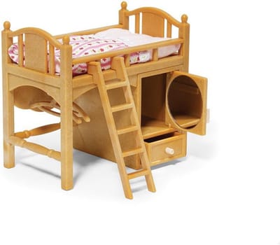 Poppenhuis Hoogslaper Set met Ladder en Opberglade