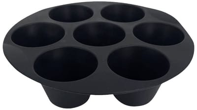 Siliconen Bakvorm - 7 ronde holtes - Oven, vaatwasser, magnetron, vriezer - zwart - Cake bakvorm - Bakken - Taart, gebak, chocolade, zeep, pudding etc - 17.8*17.8*4cm