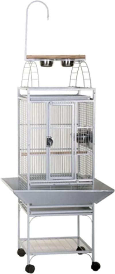 DD® Papegaaienkooi - Vogelkooi - Voor Papegaaien - Sterke Papegaaienkooi - 46x46x149cm - Zilver