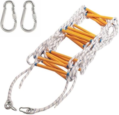 Veiligheidstouwladder 3M - Noodladder met 2 Bevestigingshaken voor Redding en Ontsnapping