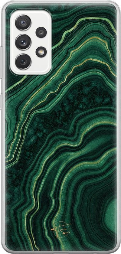 Hoesje geschikt voor Samsung Galaxy A72 - Agate groen - Soft Case - TPU - Print - Groen - Mooie Telefoonhoesjes