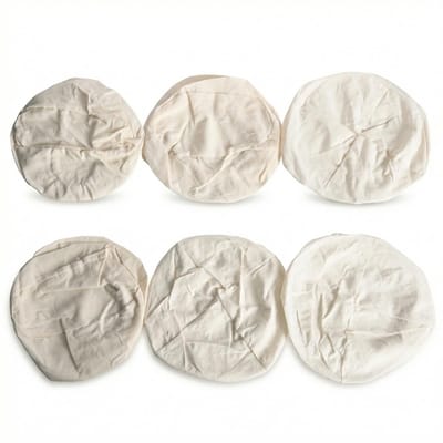 SnelShoppen - Set van 6 Linnen Inzetstukken voor Gistingsmand Brood - 3x Rond 25x8cm + 3x Ovaal 25x15x8cm - Natuurlijke Katoen-Linnen Stof voor Gezond