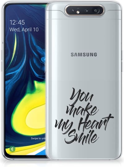 Samsung Galaxy A80 Siliconen hoesje met naam Heart Smile