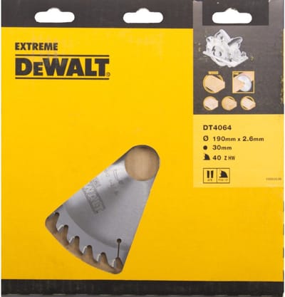 DeWALT Cirkelzaagblad voor Hout | Extreme | Ø 190mm Asgat 30mm 40T - DT4064-QZ