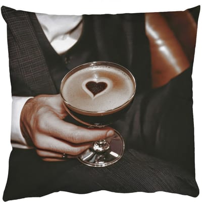 Sierkussens - Kussentjes Woonkamer - 50x50 cm - Hartje - Cocktail - Espresso Martini - Hand