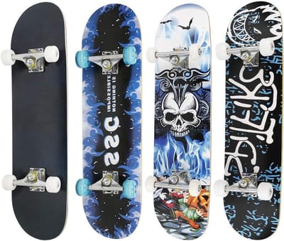 Kinder Skateboard - Beginners Board - Buiten Spelen - 7 Lagen Esdoorn - 79 x 20 cm - Zwart