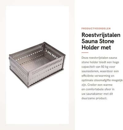 Dailygoods- Sauna Stenen Houder 50 Kg Capaciteit - Roestvrij Staal - Houten Kachel - Houtskoolvuurbox - Eenvoudige Montage - Hoge Thermische Geleidbaarheid - Sauna Stenen Mand