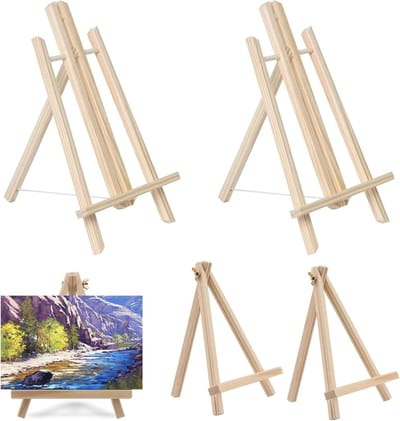 Mini Houten Tafel Easel Set voor Schilderen en Tekenen - Verstelbare en Opvouwbare Display Stand voor Foto's, Kunst en Creatieve Projecten 30x19cm