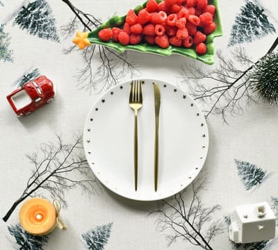 SPHProducts - Tafelkleed - Winterse decoratie - 100 x 100 cm - Kerst - Tafellinnen voor feestelijke gelegenheden - Geschikt voor binnen