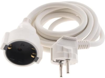 Schuko Verlengkabel 2m met Versterkte Isolatie - Maximaal 3680W, 230V