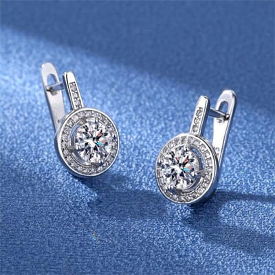 Nieuwe 925 Sterling Zilveren Dames Oorbellen Mode Ronde Vorm Hoge Kwaliteit Zirkoon Paar Oorstekers Oorbel Sieraden Festival Cadeau gray