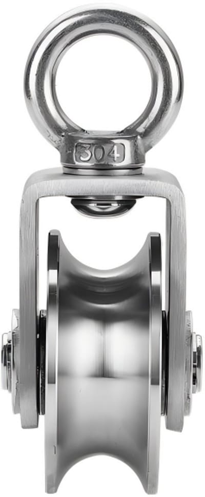 304 Roestvrijstalen Hijswiel – Maat M – 68 mm Diameter – Katrol met U-beugel – Geleidewiel – Hijskatrol – Schijf – Geschikt voor kabels met een diameter van 22 mm – Draagvermogen: 200 kg