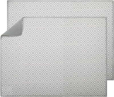 Set van 2 Microvezel Droogmatten voor Keukengerei, Snelle Droogfunctie, Ideaal voor Aanrecht en Afwas, Grijs, 50cm x 38cm