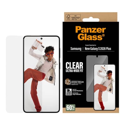 PanzerGlass Screenprotector geschikt voor Samsung Galaxy S26 Plus Glazen | PanzerGlass Ultra-Wide Fit Screenprotector - Case Friendly