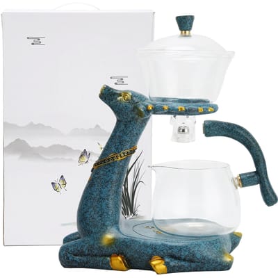Théière magnétique en verre borosilicate avec support en forme de cerf pour décoration de café