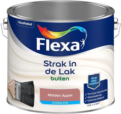 Flexa - Strak In De Lak Buitenlak Zijdeglans - Midden Appel - Mengverf - 2,5 L