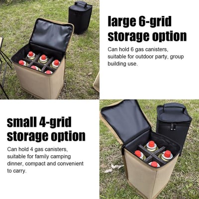 Opbergtas voor campinggasflessen Draagbare beschermhoes voor brandstofflessen Draagtas voor kampeerlampen Anti-botsing voor buiten S zwart