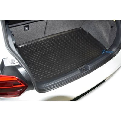 J&;J AUTOMOBILE | Tapis De Coffre Caoutchouc Premium Pour Volkswagen Polo 6 depuis 2017 noir