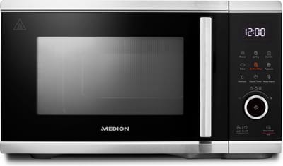 MEDION Magnetron met heteluchtfriteuse (3 in 1, 25 liter, 1500 watt hetelucht, 900 watt magnetron, 9 automatische programma's, popcornknop, ontdooifunctie, LED-display, MD11499)