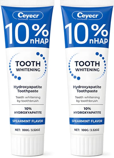 10% Hydroxyapatite Tandpasta - 2 stuks - Mint Smaak - Tandenbleek - Diep Schoon - Tandglazuur herstellen - hydroxyapatiet - Kiespijn - Gaatjes
