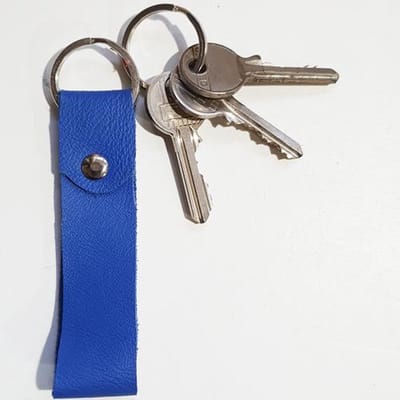 Toetie & Zo Handgemaakte Leren Sleutelhanger - Blauw - Sleutelkoord - Sleutelhouder - Leder - Handgemaakt