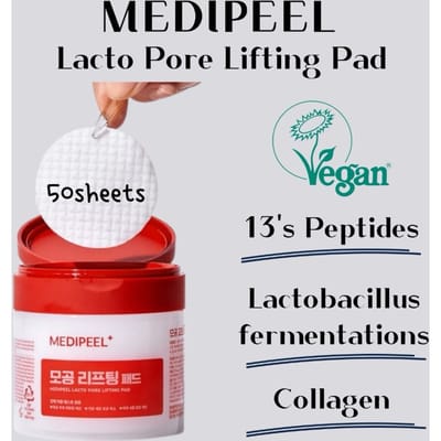 MEDI-PEEL Lacto Pore Lifting Pad 2X Hydraterende Textuur Verzorging Gezichtstoner Pads 140ml 50 Pads
