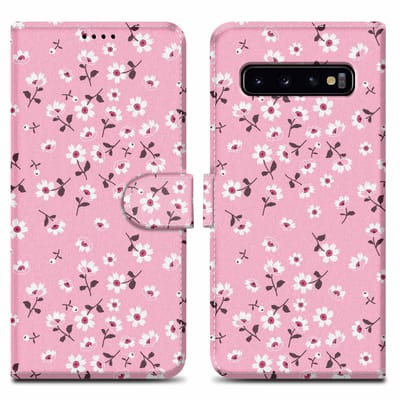 Cadorabo Hoesje geschikt voor Samsung Galaxy S10 4G - Design Bloemenregen No. 6 - Beschermhoes Case Cover met magnetische sluiting, standaardfunctie en kaartvakje