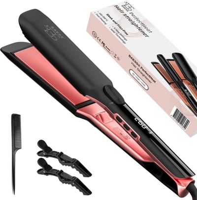 BAESS Stijltang met Ion Technologie - 160℃ t/m 260℃ - 6 standen - Dual Voltage - Krullen en Steilen - Hair Straightener - Kort Haar - Krultang - 45mm