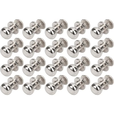 20 STUKS 9 x 8mm DIY Koperen Klinknagels Ronde Kop Tepelnagel Tas Schoenen Accessoires voor LeerZilver 9 x 8mm