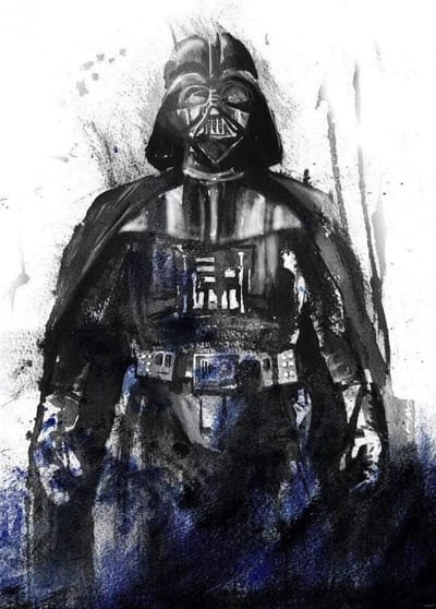 Fotobehang - Star Wars Watercolor Vader 200x280cm - Vliesbehang