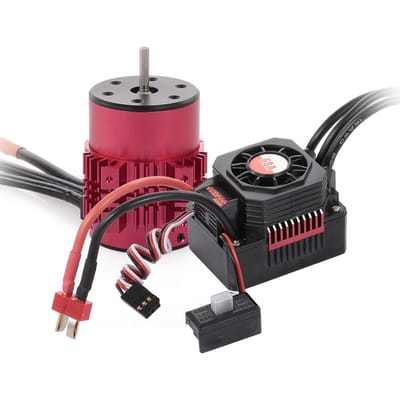 SURPASS HOBBY 3650 3900KV moteur sans balais avec dissipateur thermique et ESC 60A avec BEC étanche pour 1/10 rouge