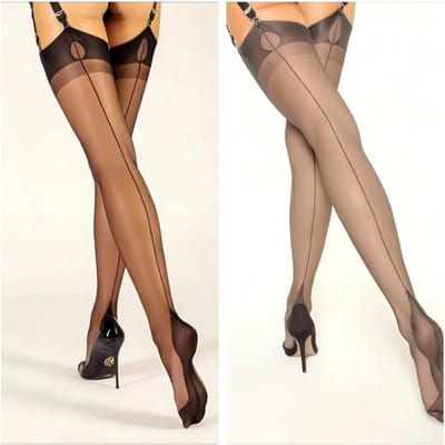 8 Denier Effen Achternaad Dames Luxe Polyamide 80% Dijhoog Kousen Elegant Sexy Ultra-Dun Retro Nylon Jarretel Kousen One Size beige