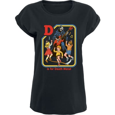 Steven Rhodes - Fun T-shirt - D Is For Death Metal - S tot XXL - voor Vrouwen - zwart
