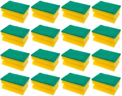 Set van 16 keukenspons, spoelspons, potreiniger-spons, vlekverwijderaar, schuurspons, tweezijdig, effectief en krachtig reinigen