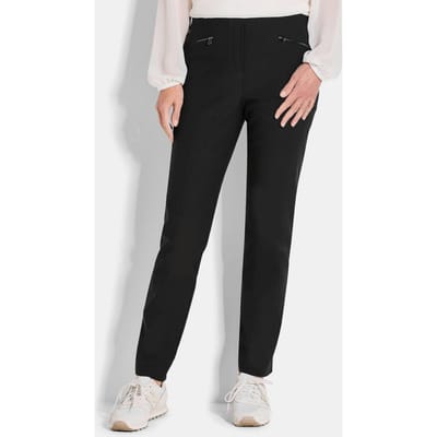 Smalle bengaline broek LOUISA, aan de binnenkant geruwd - zwart - Gr. 38 van Goldner Fashion