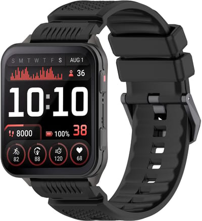 Strap-it Siliconen bandje met gespsluiting - geschikt voor de Garmin Venu X1 (zwart)
