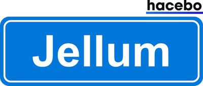 Hacebo - Plaatsnaam Sticker - 29x10 CM - Jellum sticker - Verkeersborden sticker - grappige cadeaus - Jellum