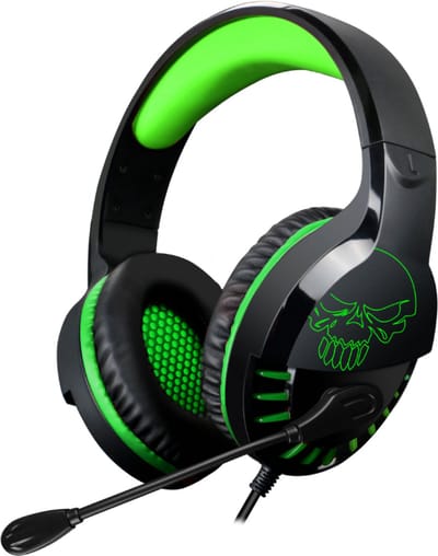 Spirit of Gamer Headset – Kinder Koptelefoon - Koptelefoon - Microfoon – Geschikt Voor Headset Nintendo Switch/PS5/PS4/Xbox Series X/S/Xbox One/Pc – Ruisonderdrukkende Microfoon – Verstelbare hoofdband – Helder geluid – Zwart/Groen